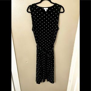 Charter Club black and white polka dot dress